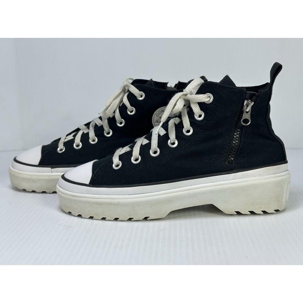 CONVERSE Big Kids Chuck Taylor All Star Lugged Lift Black Zipper A03011C SZ 5